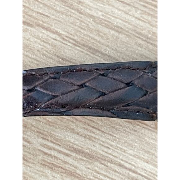 Vintage Oscar de la Renta Watch Leather Strap with Green and Gold Enamel Dial - Picture 4 of 5